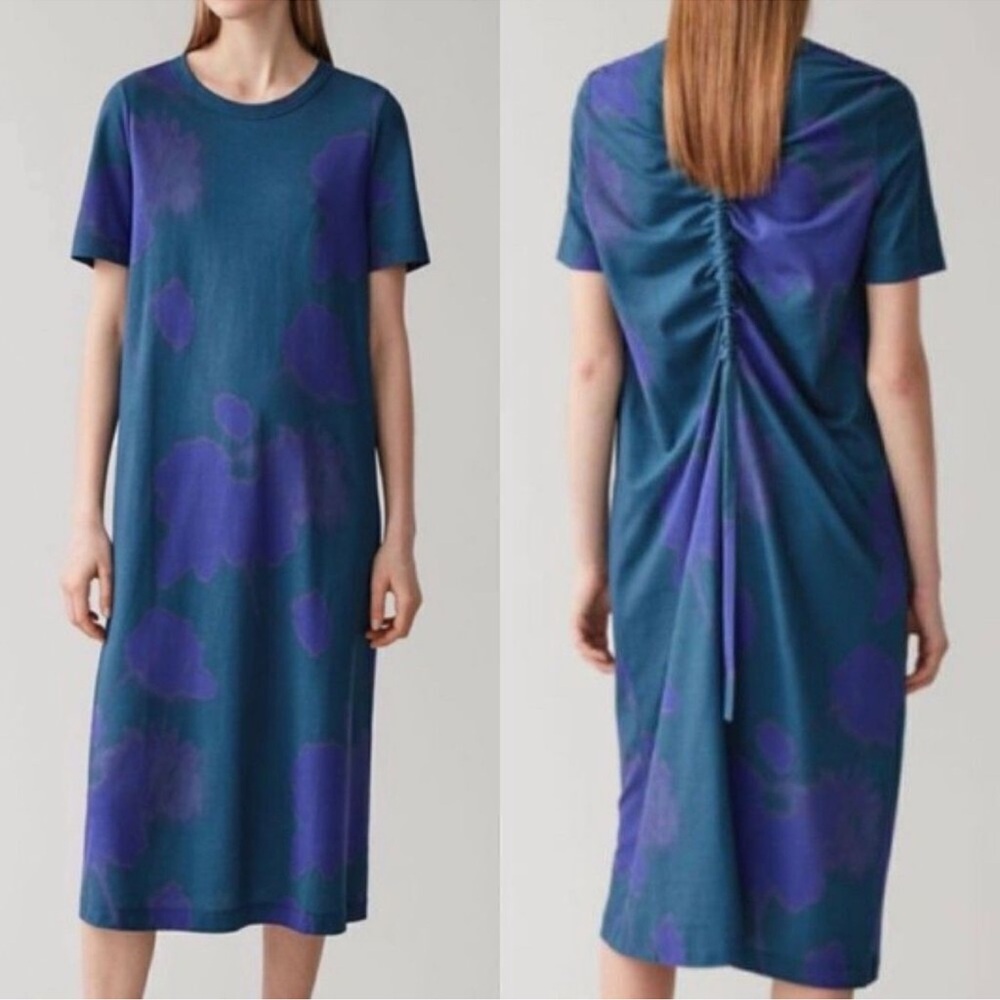 COS Blue and Purple Tie Dye Women’s Small Midi Dress